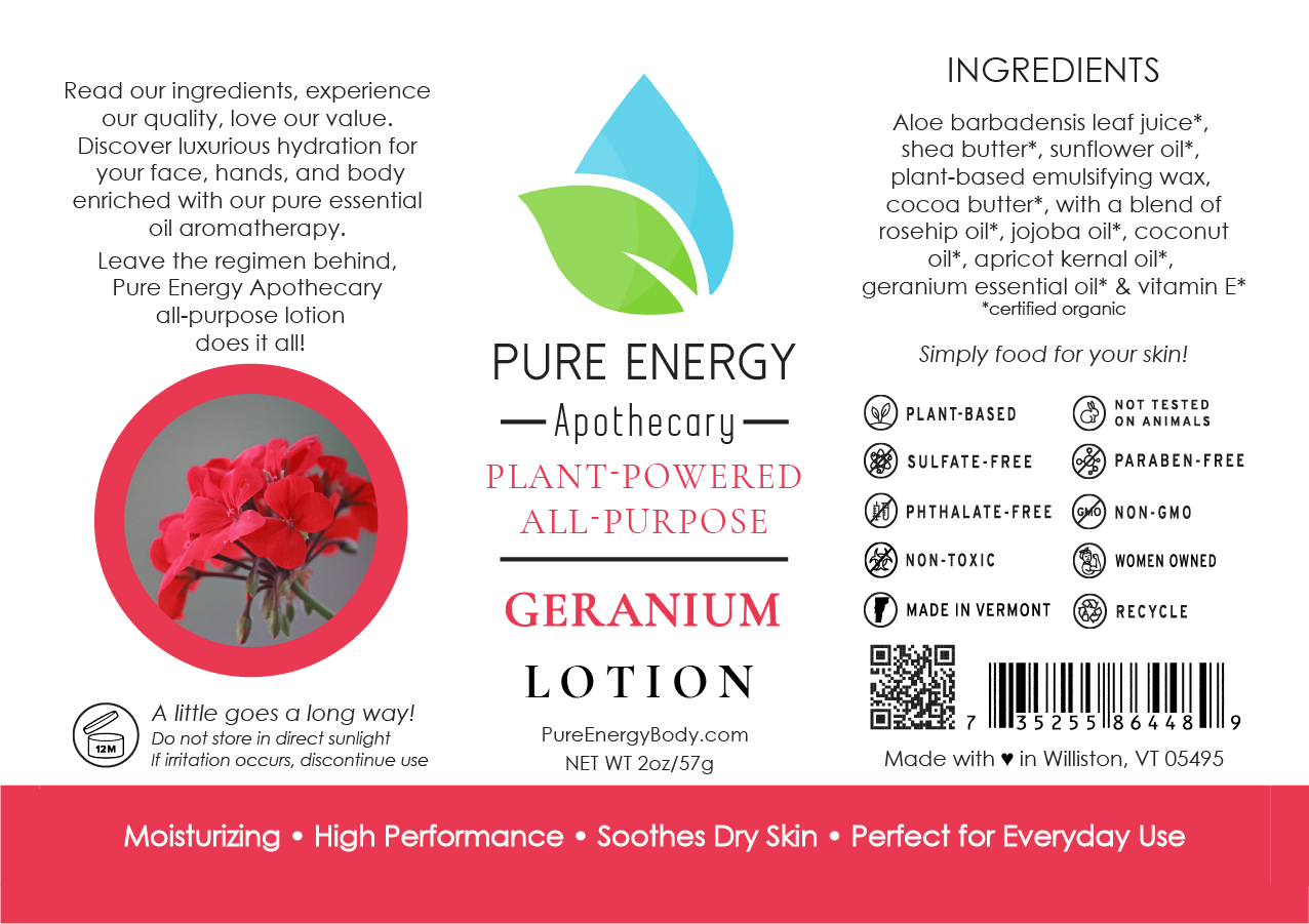 Natural All Purpose Lotion 2 oz (Geranium)