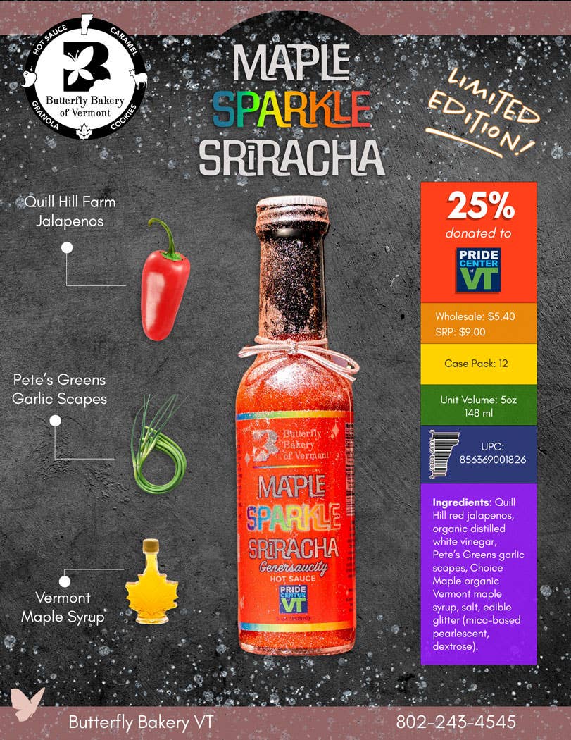 Maple Sparkle Sriracha Pride Hot Sauce 5oz