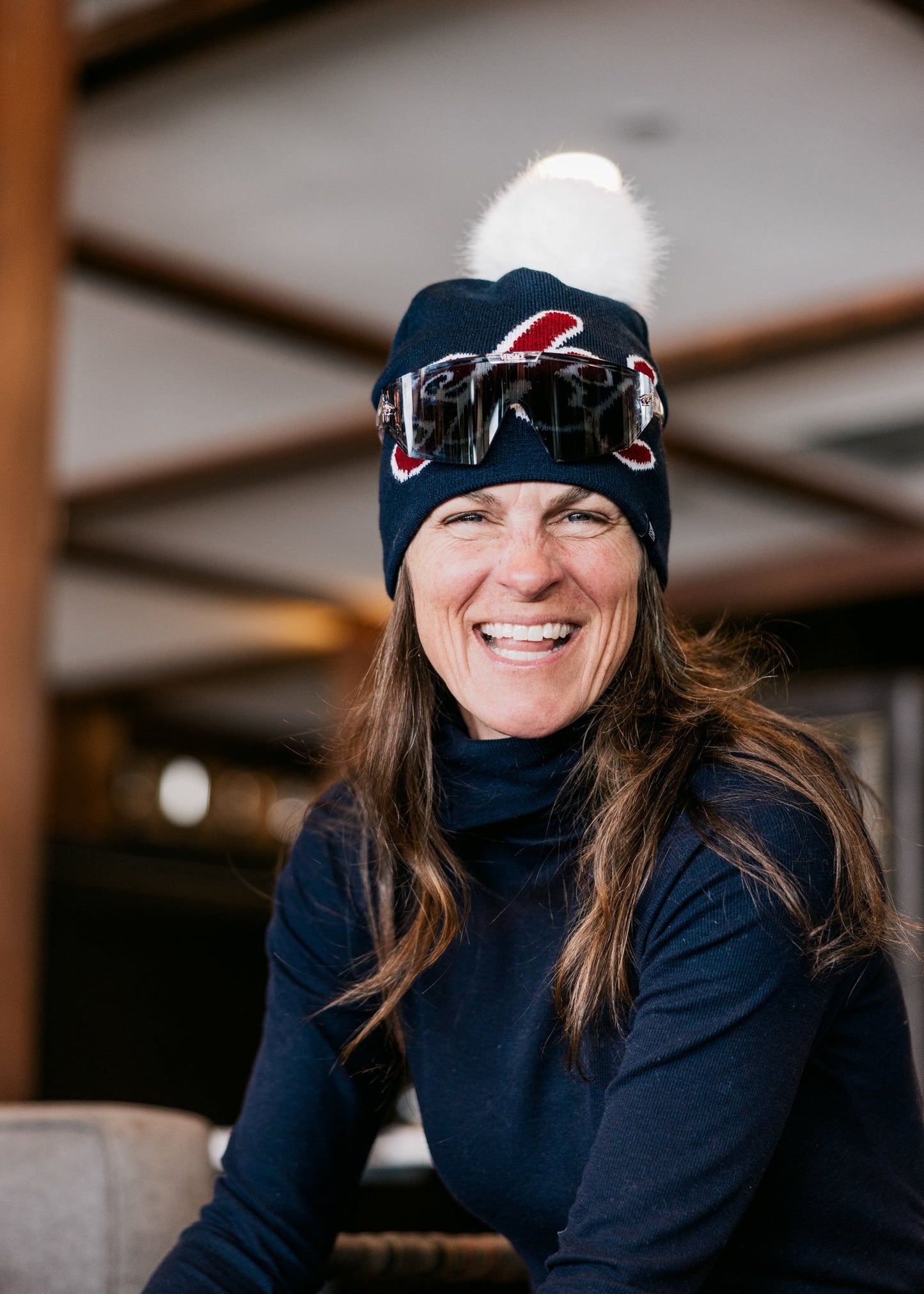 Ski Midi Faux Fur Pom Beanie