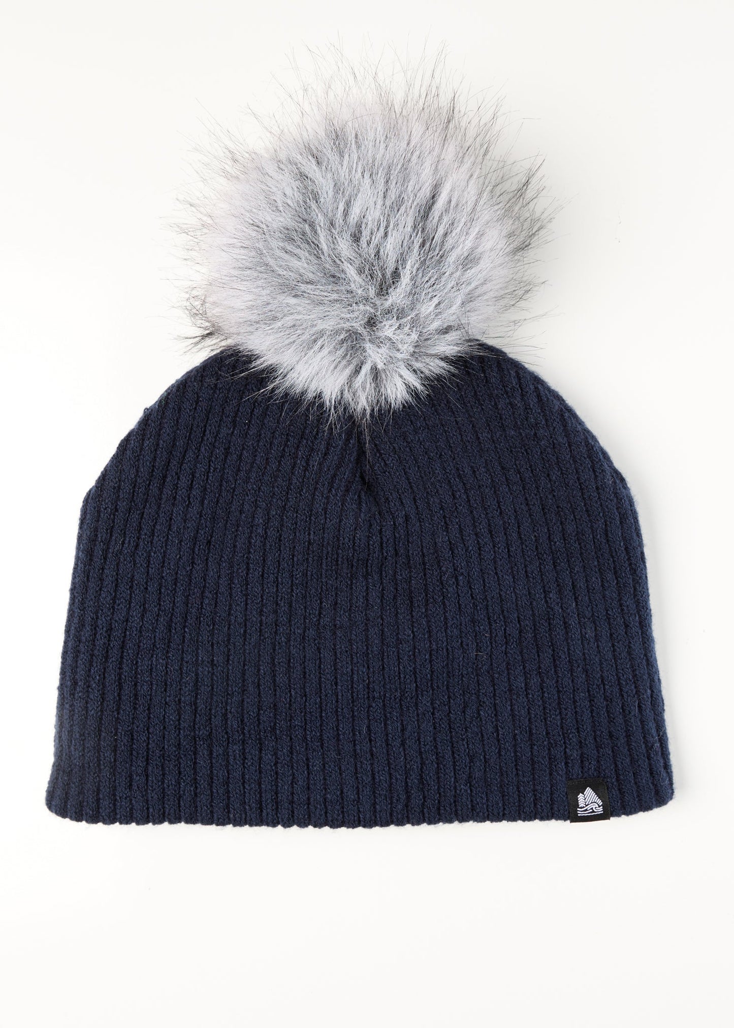 Chunky Rib Midi Faux Fur Pom Beanie