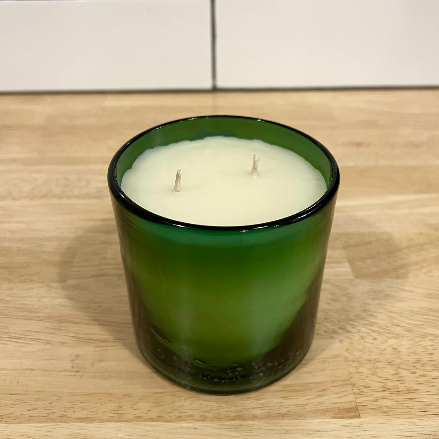 Fir Scented Blown Glass Candle