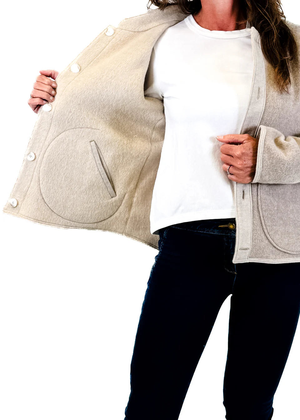 Women's Reversible Shacket - Beige