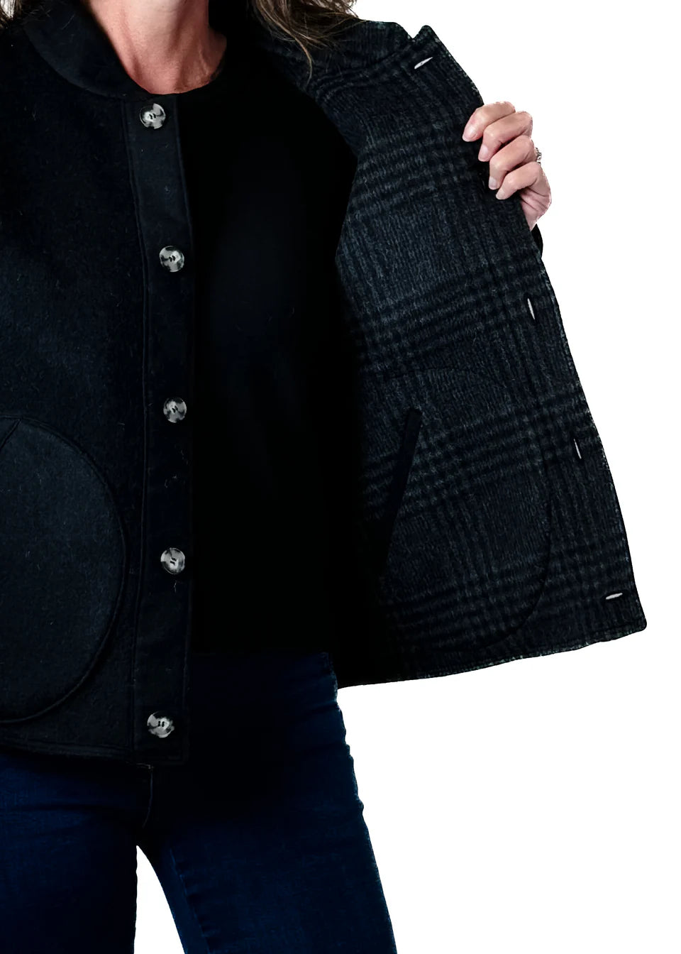 Women's Reversible Shacket - Black