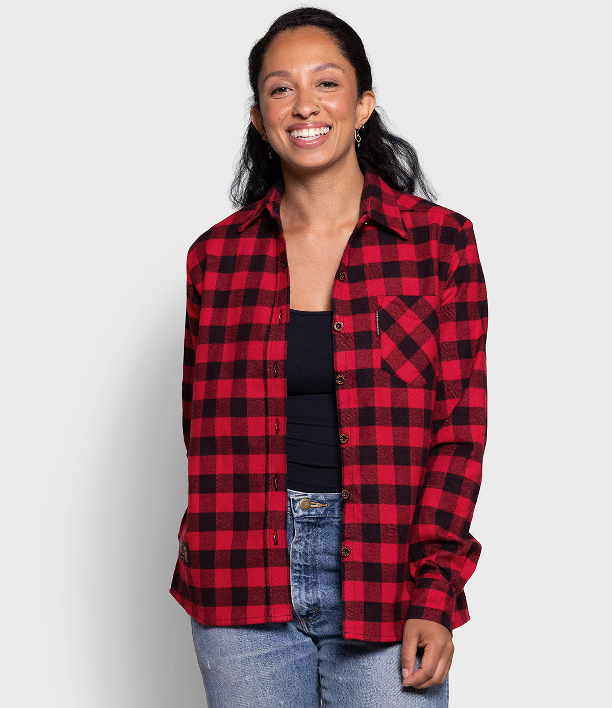 Women's Classic Flannel Shirt - Red Buffalo